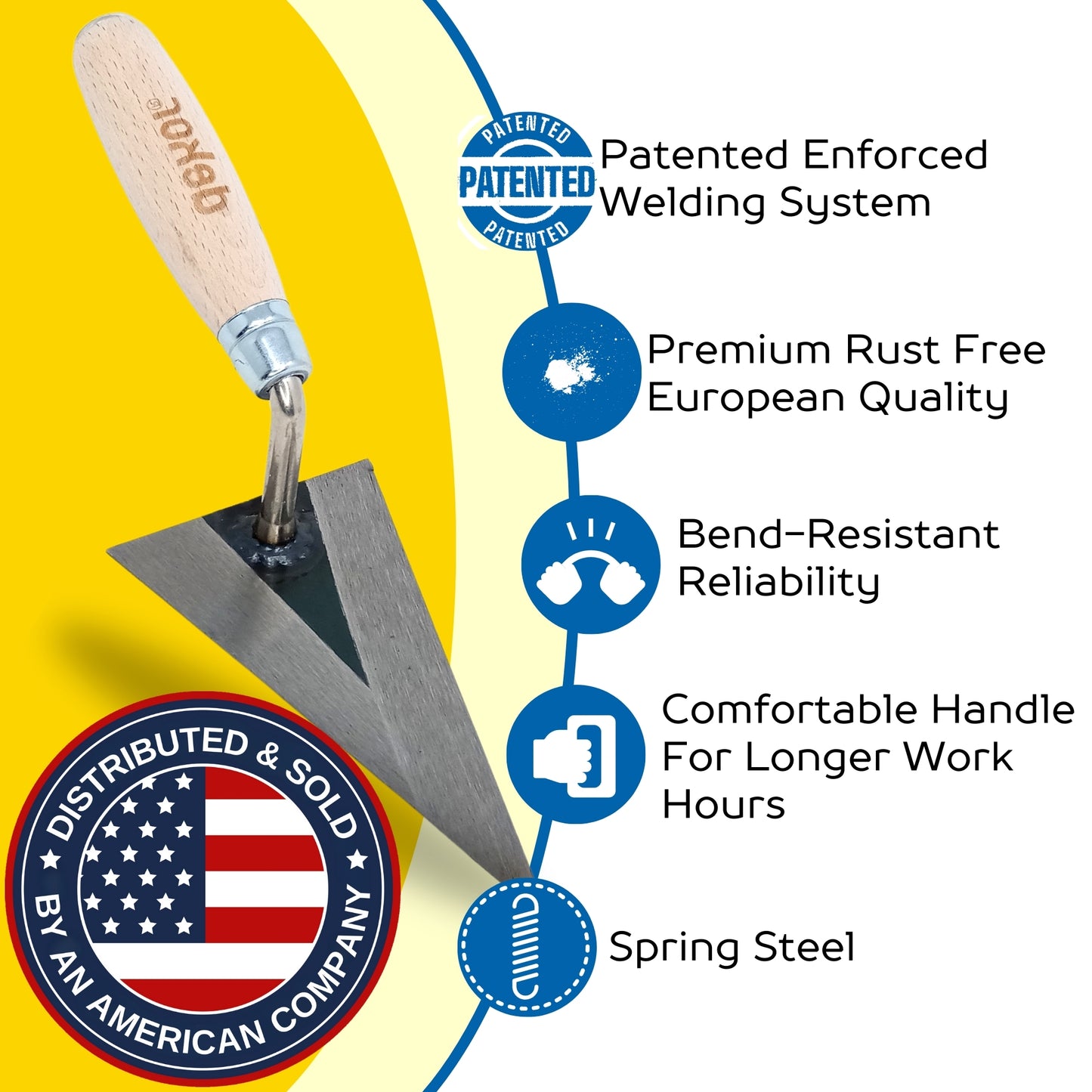 DEKOR Pointing Trowel - 5.5" - Spring Steel - Wooden Handle