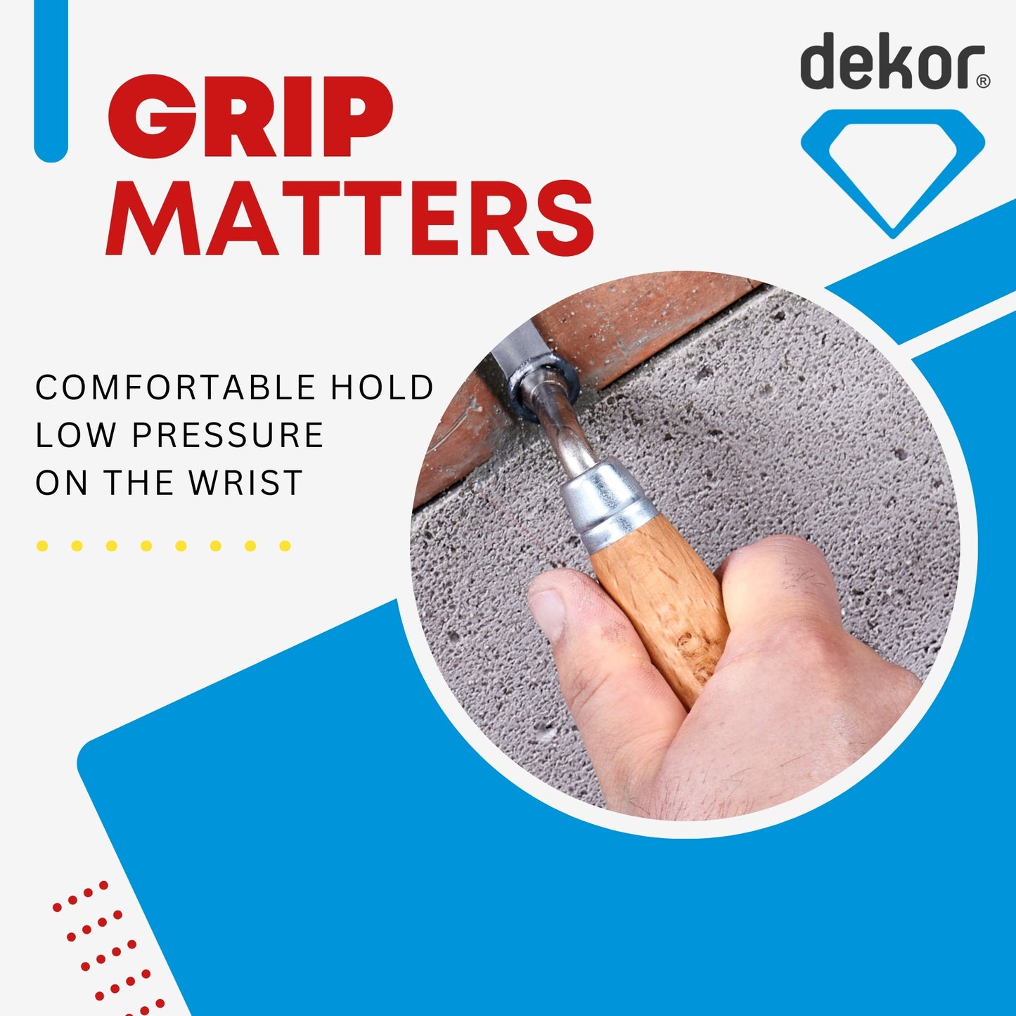 DEKOR Tuck Pointing Trowel - 0.50" x 7" - German Stainless Steel - Wooden Handle