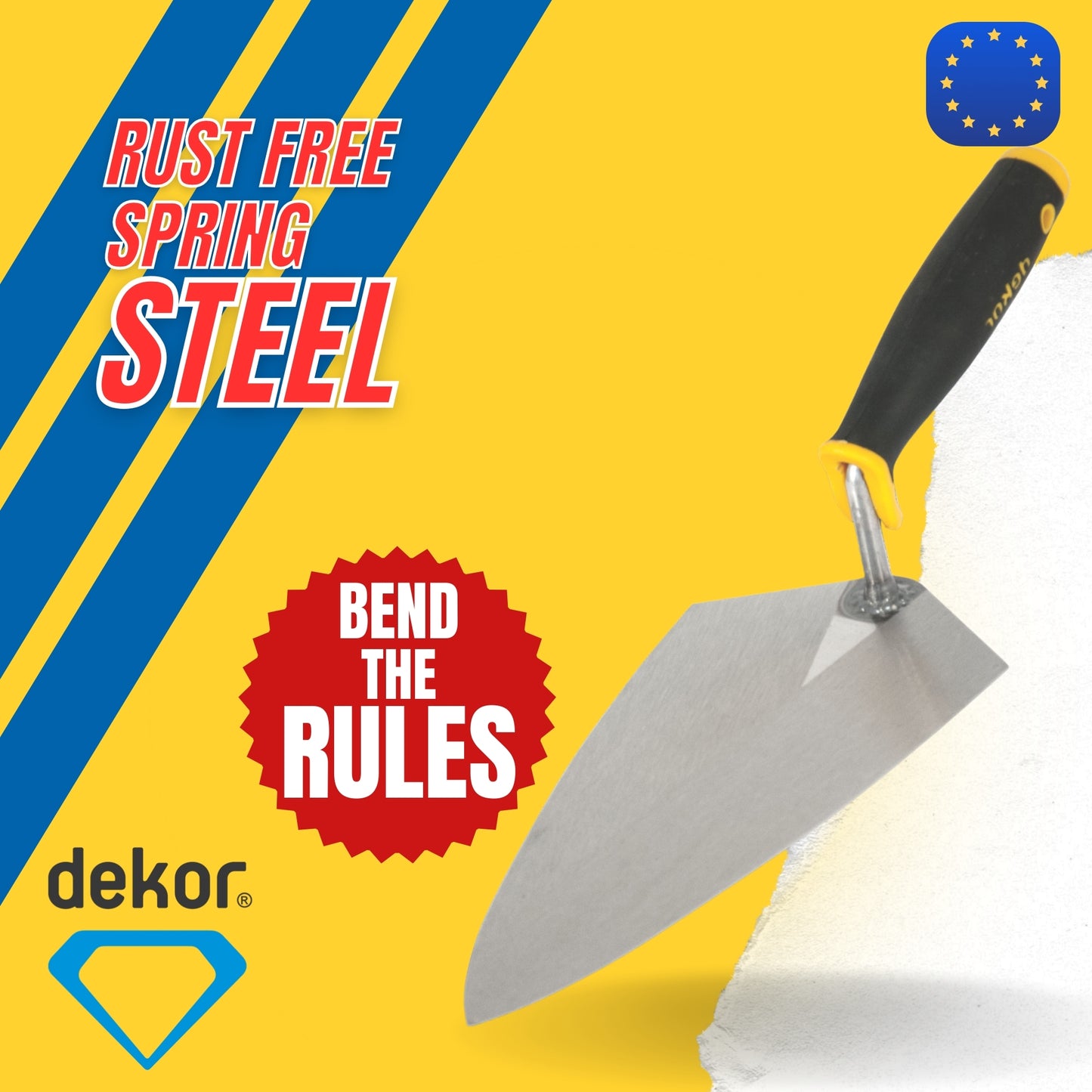DEKOR London Style Pointing Trowel -  7" - Ergonomic Soft Grip
