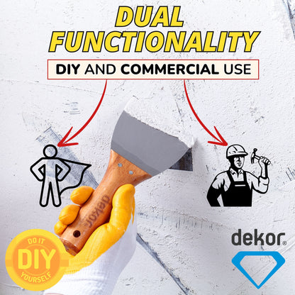 DEKOR Putty Knife - 3.15" - German Stainless Steel - Wooden Handle