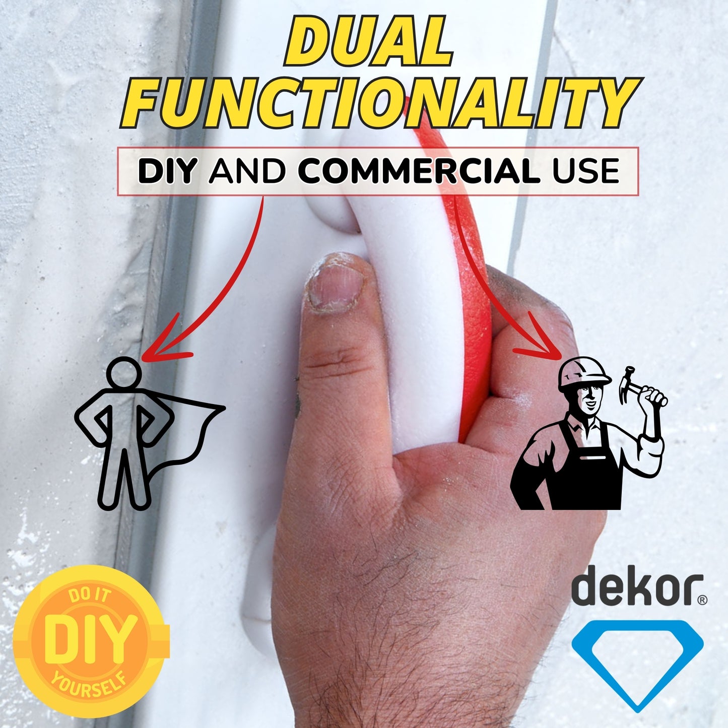 DEKOR Grout Float - 15" x 4.50" - Commercial and DIY Level