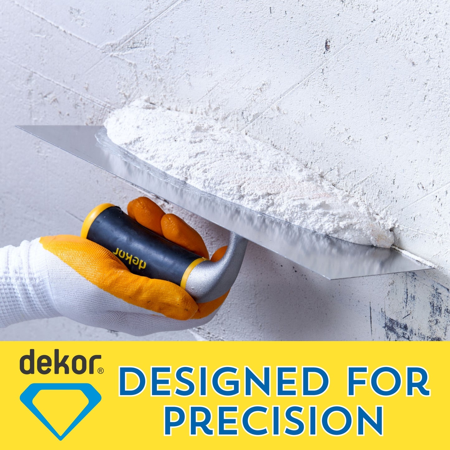 DEKOR Plaster Trowel - 12" x 4.63" - German Stainless Steel - Aluminium Handle