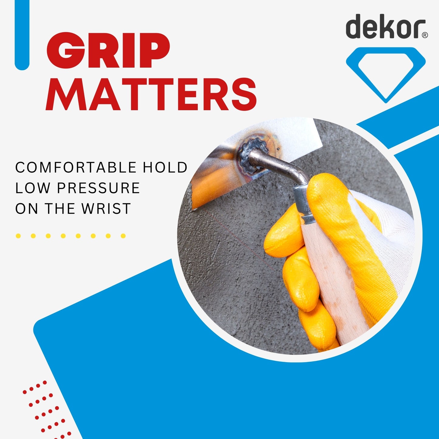 DEKOR Brick Trowel - 7" - German Stainless Steel - Wooden Handle