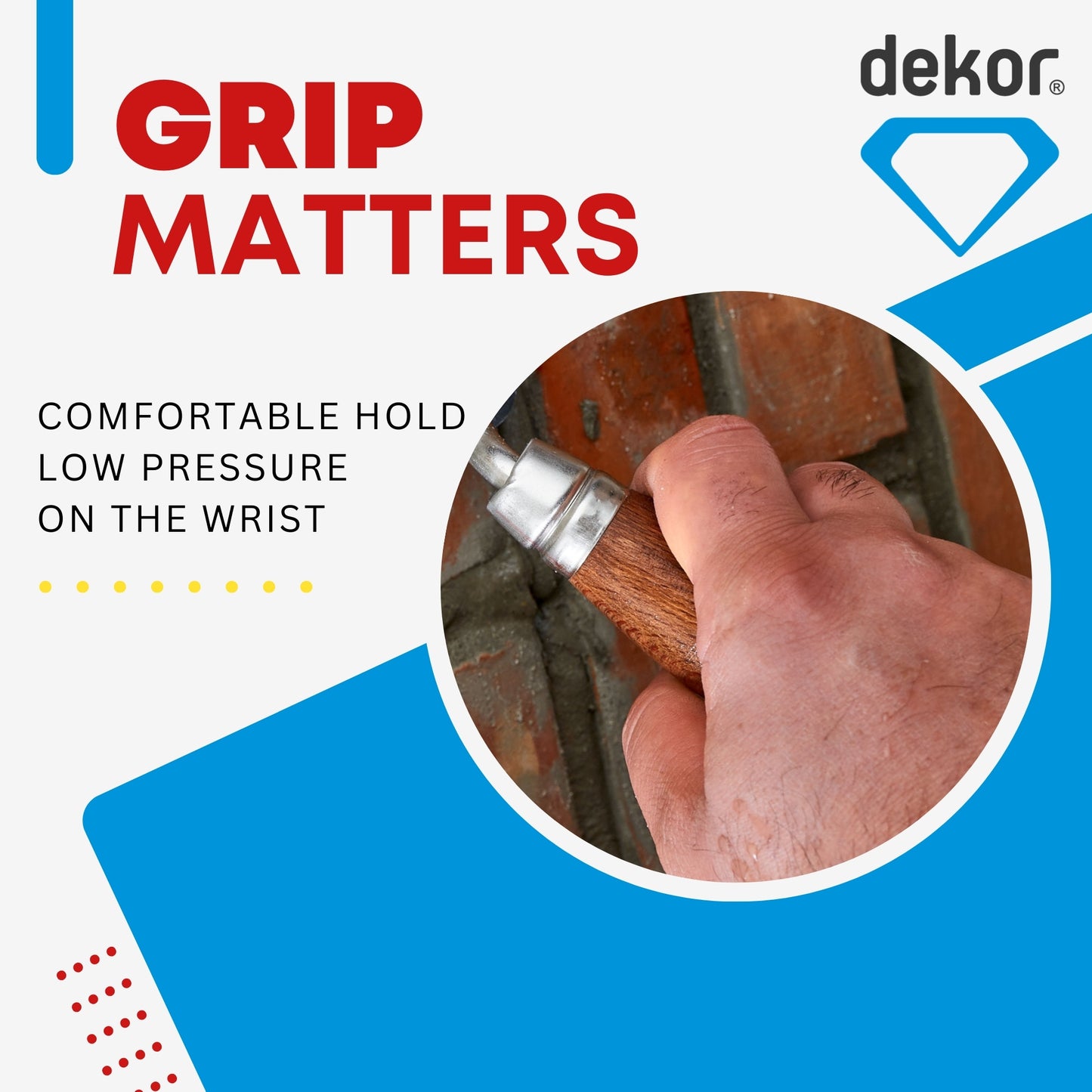 DEKOR Pointing Trowel - 5.5" - Spring Steel - Wooden Handle
