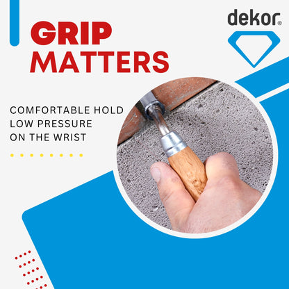 DEKOR Tuck Pointing Trowel - 0.50" x 7" - German Stainless Steel - Wooden Handle